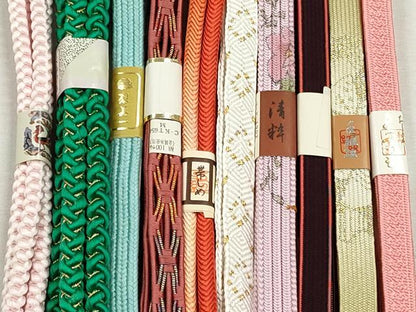 平和屋着物●和装小物　帯締め10本セット　高麗組　唐組　奈良組　礼装用　金糸　逸品　未使用　CABJ3994qe
