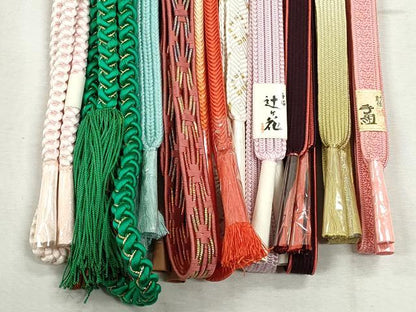 平和屋着物●和装小物　帯締め10本セット　高麗組　唐組　奈良組　礼装用　金糸　逸品　未使用　CABJ3994qe