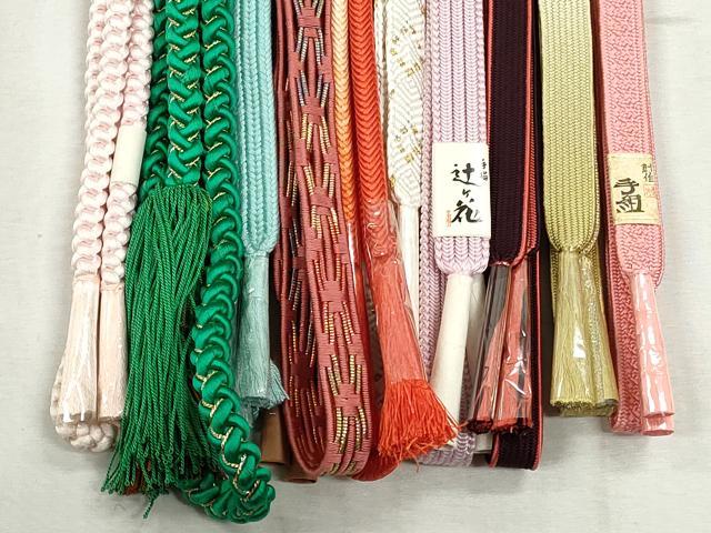 平和屋着物●和装小物　帯締め10本セット　高麗組　唐組　奈良組　礼装用　金糸　逸品　未使用　CABJ3994qe