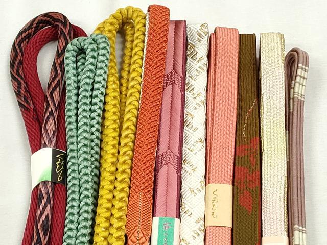 平和屋着物●和装小物　帯締め10本セット　高麗組　唐組　大和組　礼装用　金糸　逸品　未使用　CABJ3997qe