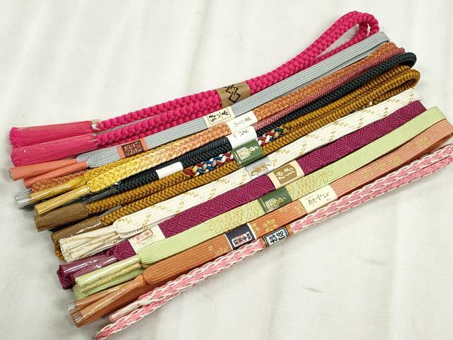 平和屋着物●和装小物　帯締め10本セット　高麗組　唐組　角八つ組　草木染め　礼装用　金糸　逸品　未使用　CABJ3998qe