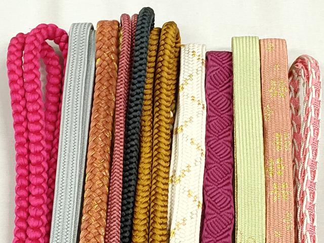 平和屋着物●和装小物　帯締め10本セット　高麗組　唐組　角八つ組　草木染め　礼装用　金糸　逸品　未使用　CABJ3998qe