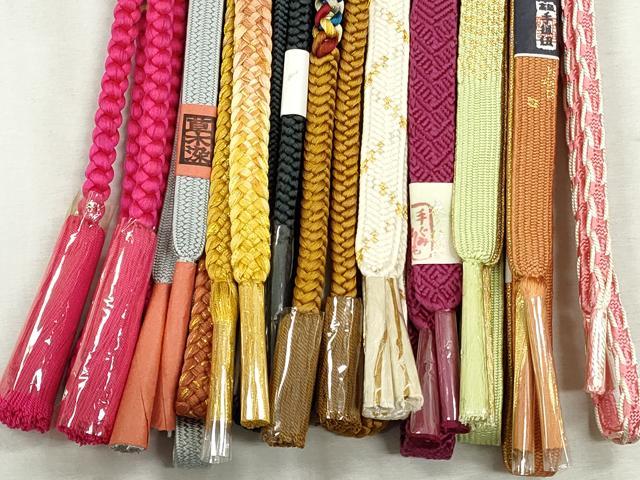 平和屋着物●和装小物　帯締め10本セット　高麗組　唐組　角八つ組　草木染め　礼装用　金糸　逸品　未使用　CABJ3998qe