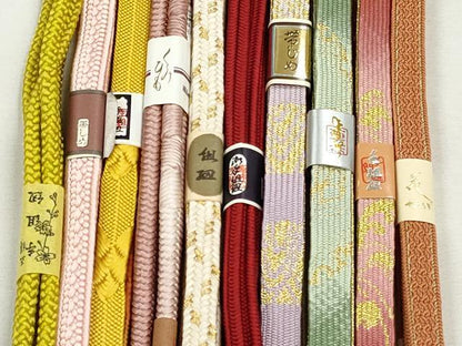 平和屋着物●和装小物　帯締め10本セット　高麗組　冠組　鴨川組　礼装用　金糸　逸品　未使用　CABJ3999qe