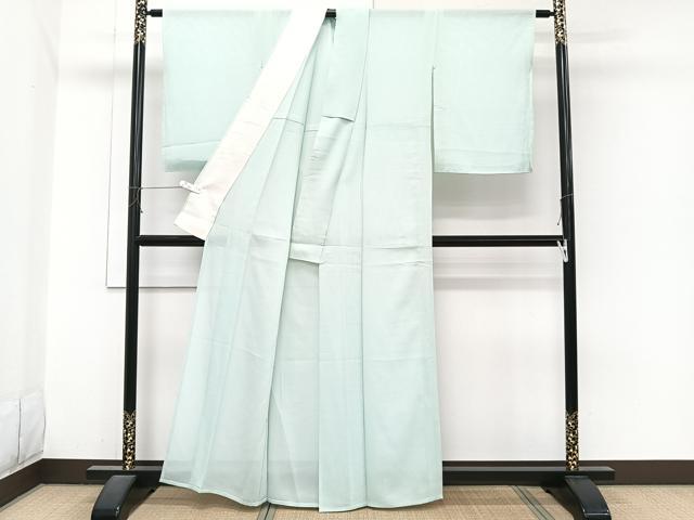 平和屋着物＊夏物　色無地　絽　青磁鼠色　正絹　逸品　CABJ4002xi