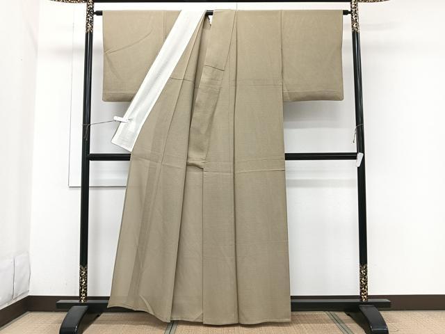 平和屋着物＊夏物　色無地　絽　利休茶色　正絹　逸品　CABJ4004xi