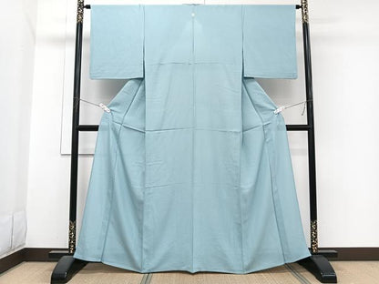 平和屋着物＊夏物　色無地　変わり絽　水色　正絹　逸品　CABJ4007xi