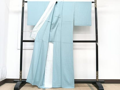 平和屋着物＊夏物　色無地　変わり絽　水色　正絹　逸品　CABJ4007xi