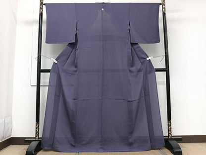 平和屋着物＊夏物　本加賀友禅作家　白坂幸蔵　色無地　絽縮緬　濃鼠色　正絹　逸品　未使用　CABJ4009xi