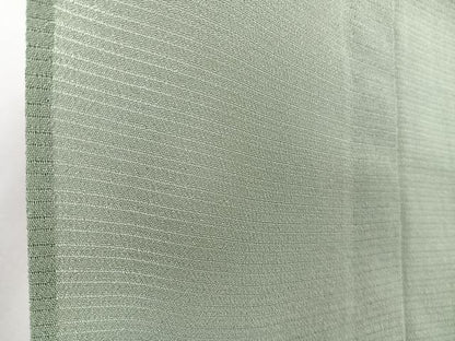 平和屋着物＊夏物　本加賀友禅作家　梶山伸監修　色無地　絽縮緬　山葵色　証紙付き　正絹　逸品　CABJ4012xi