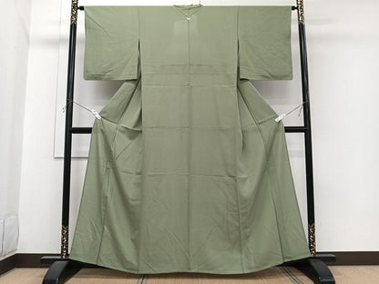 平和屋着物＊夏物　色無地　絽　柳茶色　正絹　逸品　CABJ4015xi