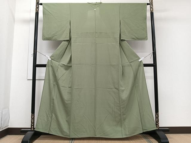 平和屋着物＊夏物　色無地　絽　柳茶色　正絹　逸品　CABJ4015xi