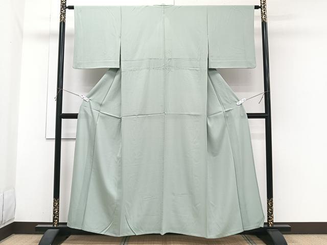 平和屋着物＊夏物　色無地　絽　柳鼠色　正絹　逸品　CABJ4021xi