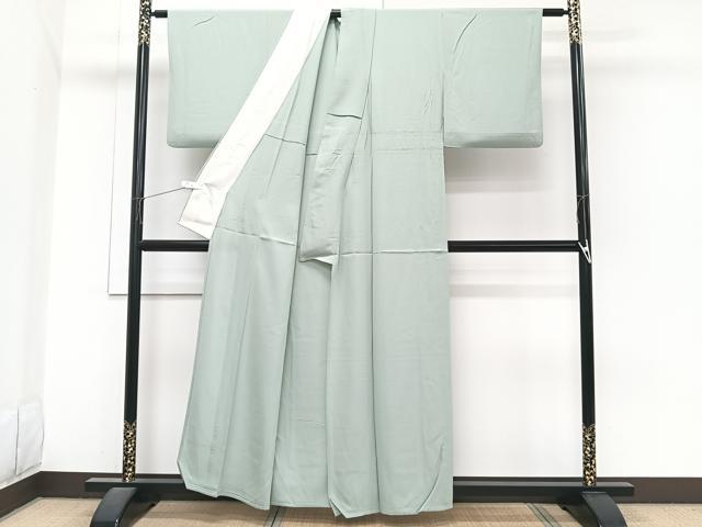 平和屋着物＊夏物　色無地　絽　柳鼠色　正絹　逸品　CABJ4021xi