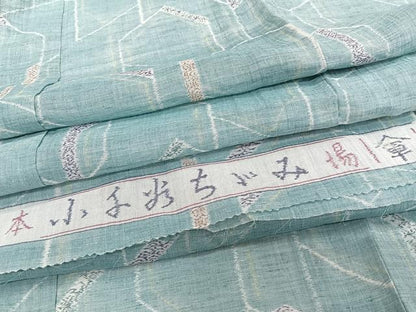 平和屋着物＊夏物　本場小千谷縮　紗　亀甲重ね文　反端付き　麻　逸品　CABJ4022xi