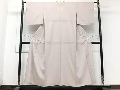 平和屋着物＊夏物　色無地　絽　灰桜色　正絹　逸品　CABJ4025xi