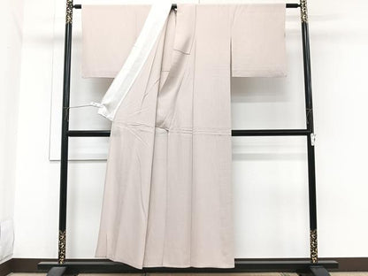平和屋着物＊夏物　色無地　絽　灰桜色　正絹　逸品　CABJ4025xi