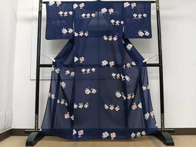 平和屋着物＊夏物　小紋　絽　草花文　正絹　逸品　未使用　CABJ4028xi