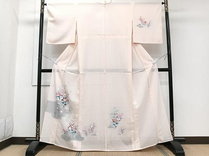平和屋着物＊夏物　訪問着　絽　友禅　草花文　正絹　逸品　未使用　CABJ4033xi