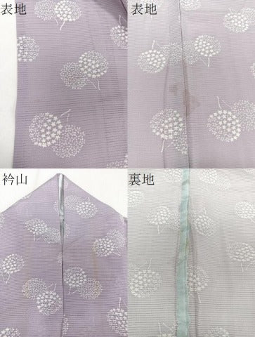 平和屋着物＊夏物　小紋　絽　枝花文　正絹　逸品　CABJ4034xi