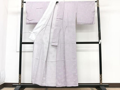 平和屋着物＊夏物　小紋　絽　枝花文　正絹　逸品　CABJ4034xi