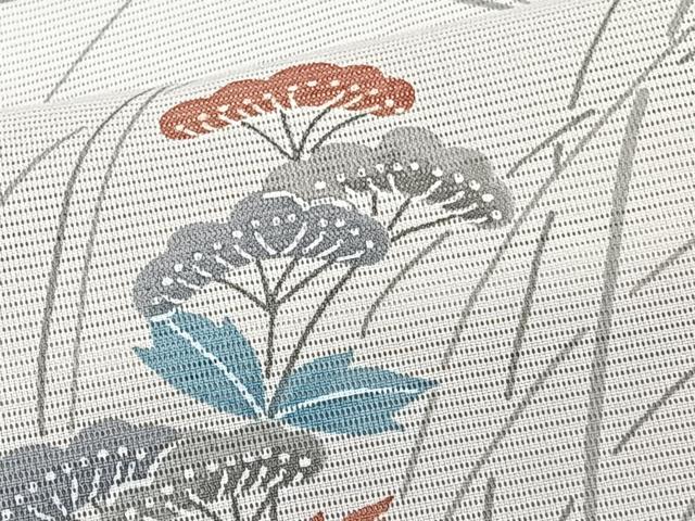 平和屋着物＊夏物　小紋　絽　枝草花　正絹　逸品　CABJ4036xi