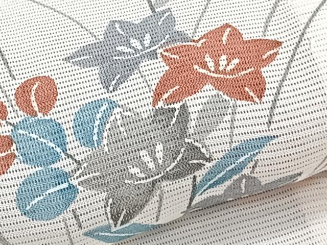 平和屋着物＊夏物　小紋　絽　枝草花　正絹　逸品　CABJ4036xi