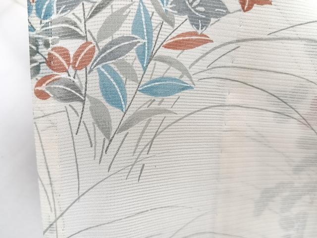 平和屋着物＊夏物　小紋　絽　枝草花　正絹　逸品　CABJ4036xi