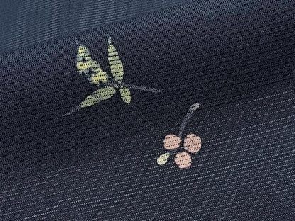 平和屋着物＊夏物　小紋　絽　ろうけつ染め　草花文　正絹　逸品　CABJ4038xi