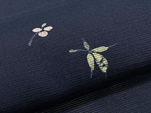 平和屋着物＊夏物　小紋　絽　ろうけつ染め　草花文　正絹　逸品　CABJ4038xi