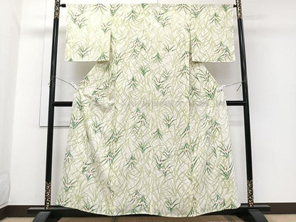 平和屋着物＊夏物　小紋　絽　草花文　正絹　逸品　CABJ4040xi