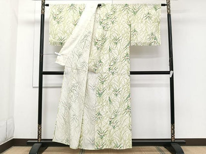 平和屋着物＊夏物　小紋　絽　草花文　正絹　逸品　CABJ4040xi