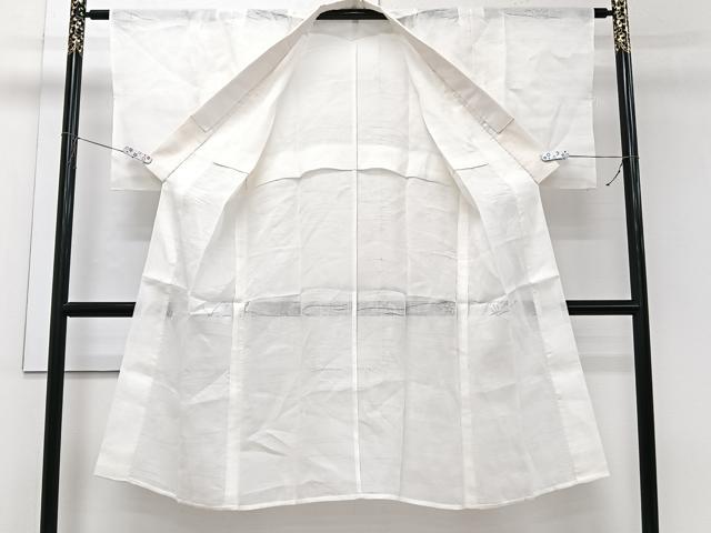 平和屋着物＊夏物　長襦袢　流水草花紋紗　白色　麻　逸品　未使用　CABJ4042xi