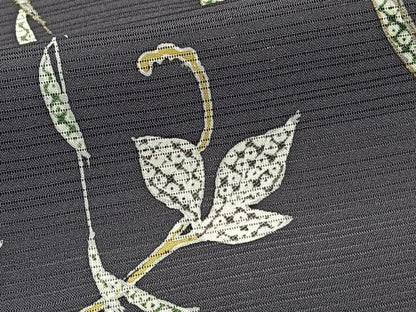 平和屋着物＊夏物　訪問着　変わり絽　柳蔦の葉文　金彩　正絹　逸品　CABJ4043xi
