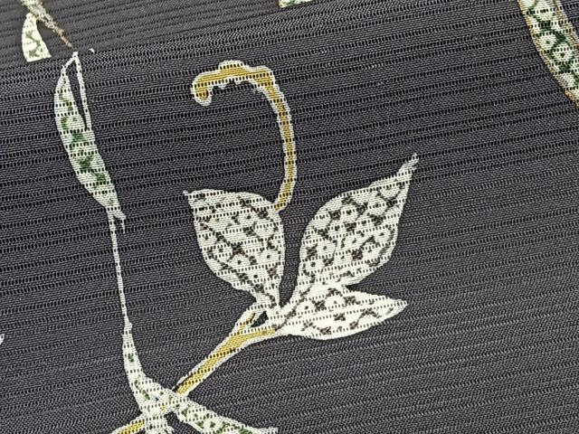 平和屋着物＊夏物　訪問着　変わり絽　柳蔦の葉文　金彩　正絹　逸品　CABJ4043xi