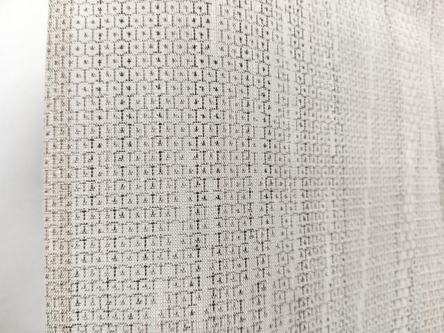 平和屋着物＊夏物　夏結城　100亀甲　総詰め　よろけ縞　正絹　逸品　CABJ4047xi