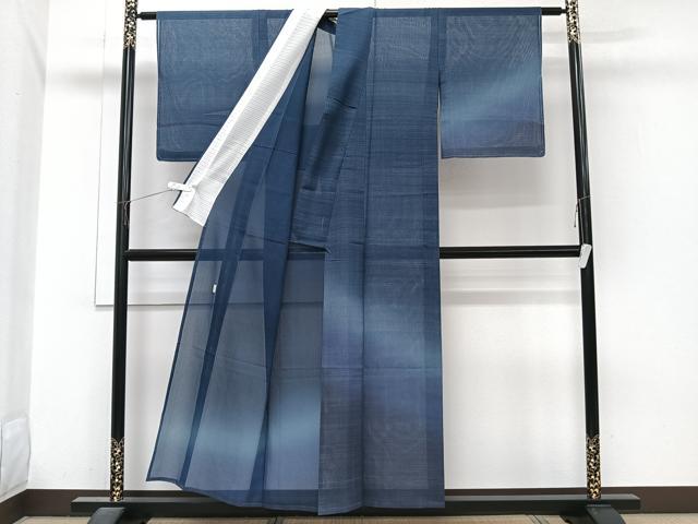 平和屋着物＊夏物　訪問着　縦絽　作家物　霞文　暈し染め　正絹　逸品　未使用　CABJ4048xi