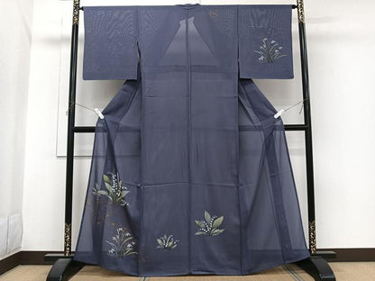 平和屋着物＊夏物　訪問着　絽　草花文　正絹　逸品　CABJ4050xi