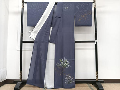 平和屋着物＊夏物　訪問着　絽　草花文　正絹　逸品　CABJ4050xi