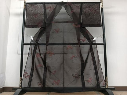 平和屋着物＊夏物　小紋　紗　枝笹文　やまと誂製　正絹　逸品　未使用　CABJ4057xi