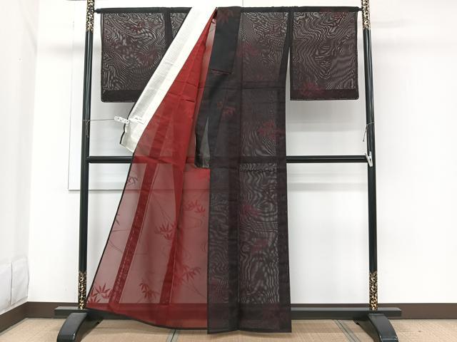 平和屋着物＊夏物　小紋　紗　枝笹文　やまと誂製　正絹　逸品　未使用　CABJ4057xi