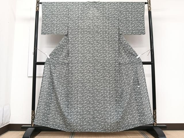 平和屋着物＊夏物　小紋　絽　笹竹文　正絹　逸品　CABJ4058xi