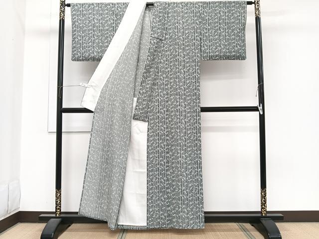 平和屋着物＊夏物　小紋　絽　笹竹文　正絹　逸品　CABJ4058xi