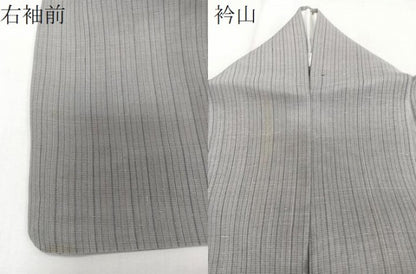 平和屋着物＊夏物　紗紬　縞　正絹　逸品　CABJ4060xi