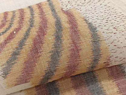 平和屋着物＊夏物　本場小千谷縮　幾何学文　麻　逸品　CABJ4066xi