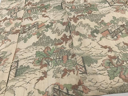 平和屋着物＊夏物　上布　風景文　麻　逸品　CABJ4067xi