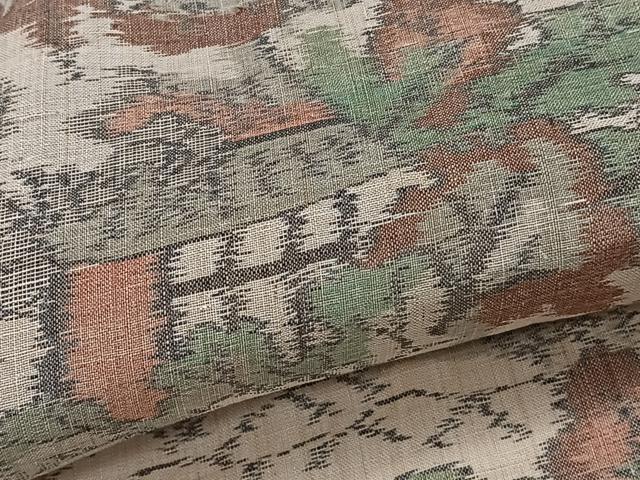 平和屋着物＊夏物　上布　風景文　麻　逸品　CABJ4067xi