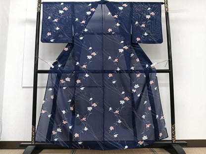 平和屋着物＊夏物　訪問着　絽　枝草花文　洗える着物　CABJ4085xi