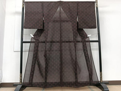平和屋着物＊夏物　紗紬　麻の葉文　正絹　逸品　CABJ4090xi