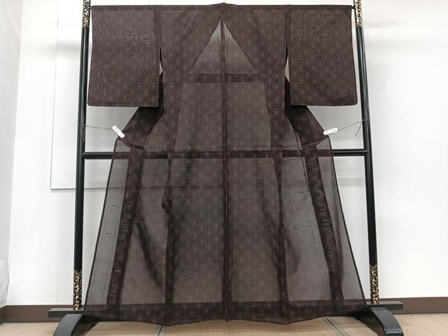 平和屋着物＊夏物　紗紬　麻の葉文　正絹　逸品　CABJ4090xi